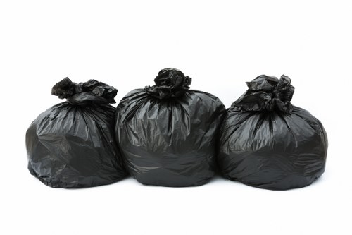 Various types of construction waste materials