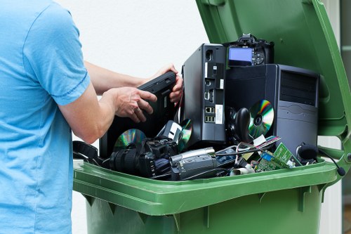 Professional waste removal team in action