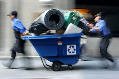 Emergency response team managing waste spill